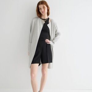 NWOT J crew Juliette collarless sweater blazer heather dove grey